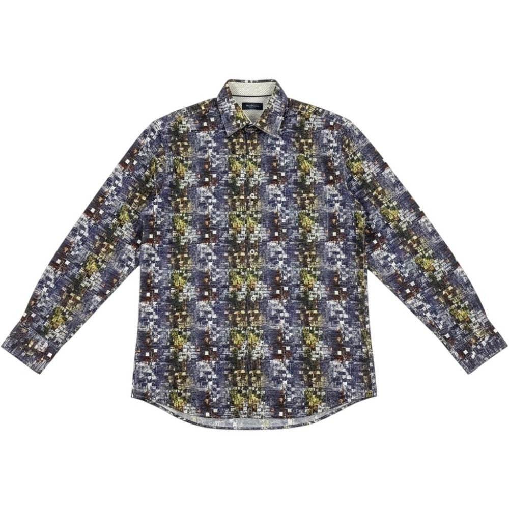 Alex Vando‎ Men's L Abstract Print Button Down Long Sleeve Shirt